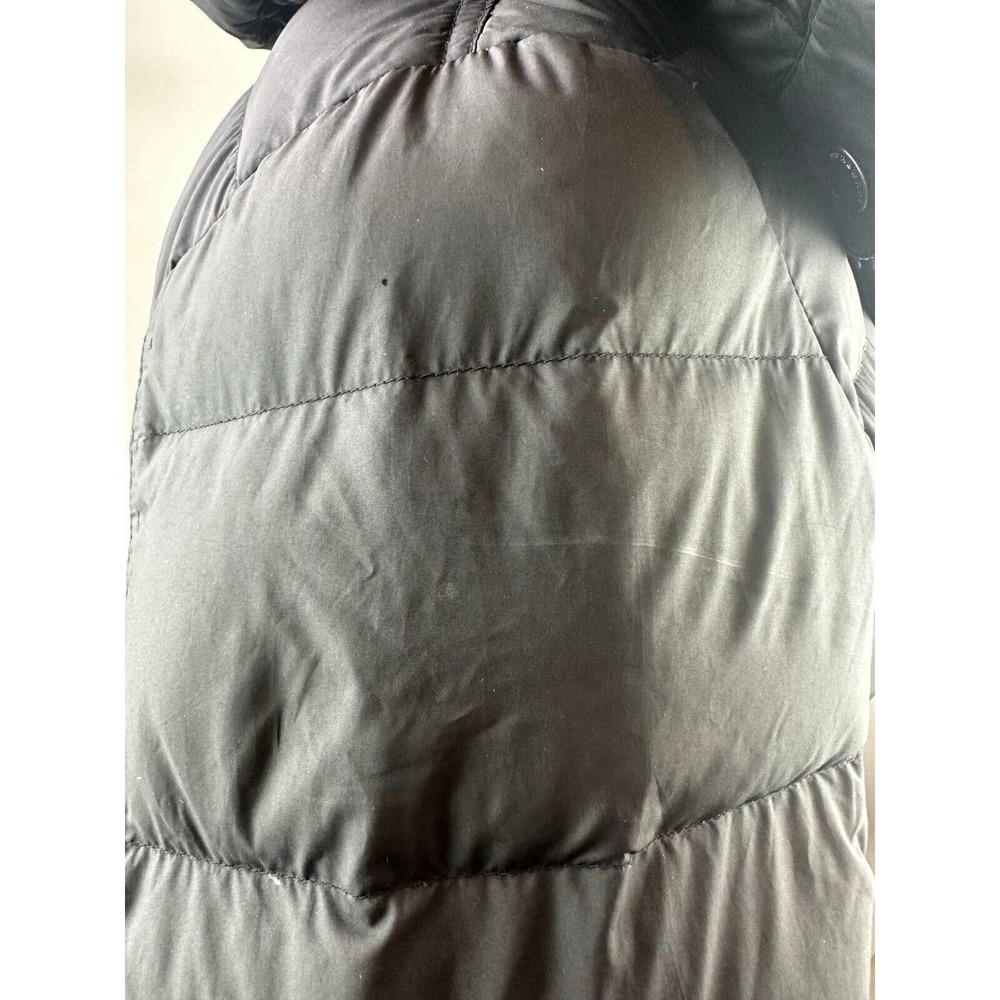 *Flawed Burberry Brit Down Puffer Jacket Coat Belted Hooded Quilted Black Size M - Picture 10 of 16